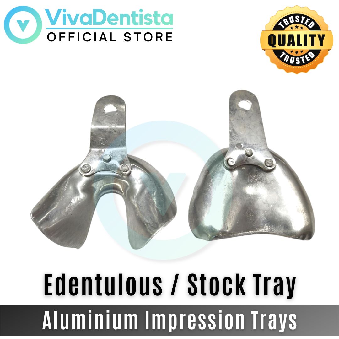 Aluminum Impression Trays, Stock Tray - Edentulous (Set of 2)