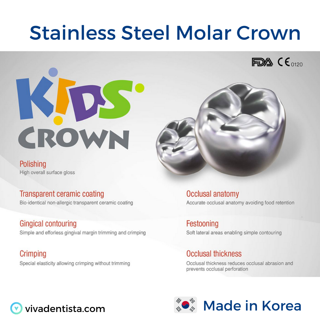 Stainless Steel Molar Crown (Upper Left)