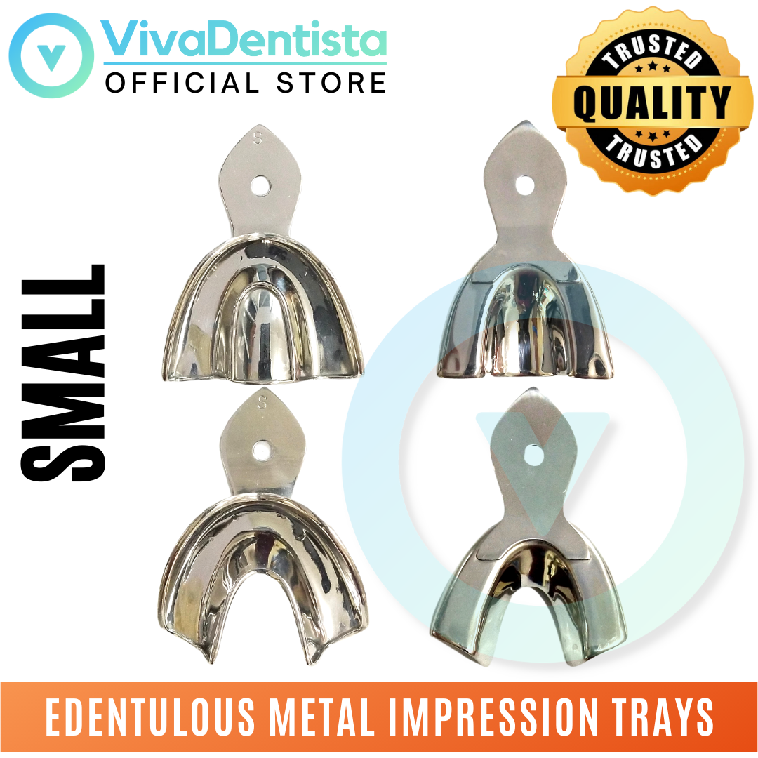 Non-perforated Metal Impression Trays (Set of 6)