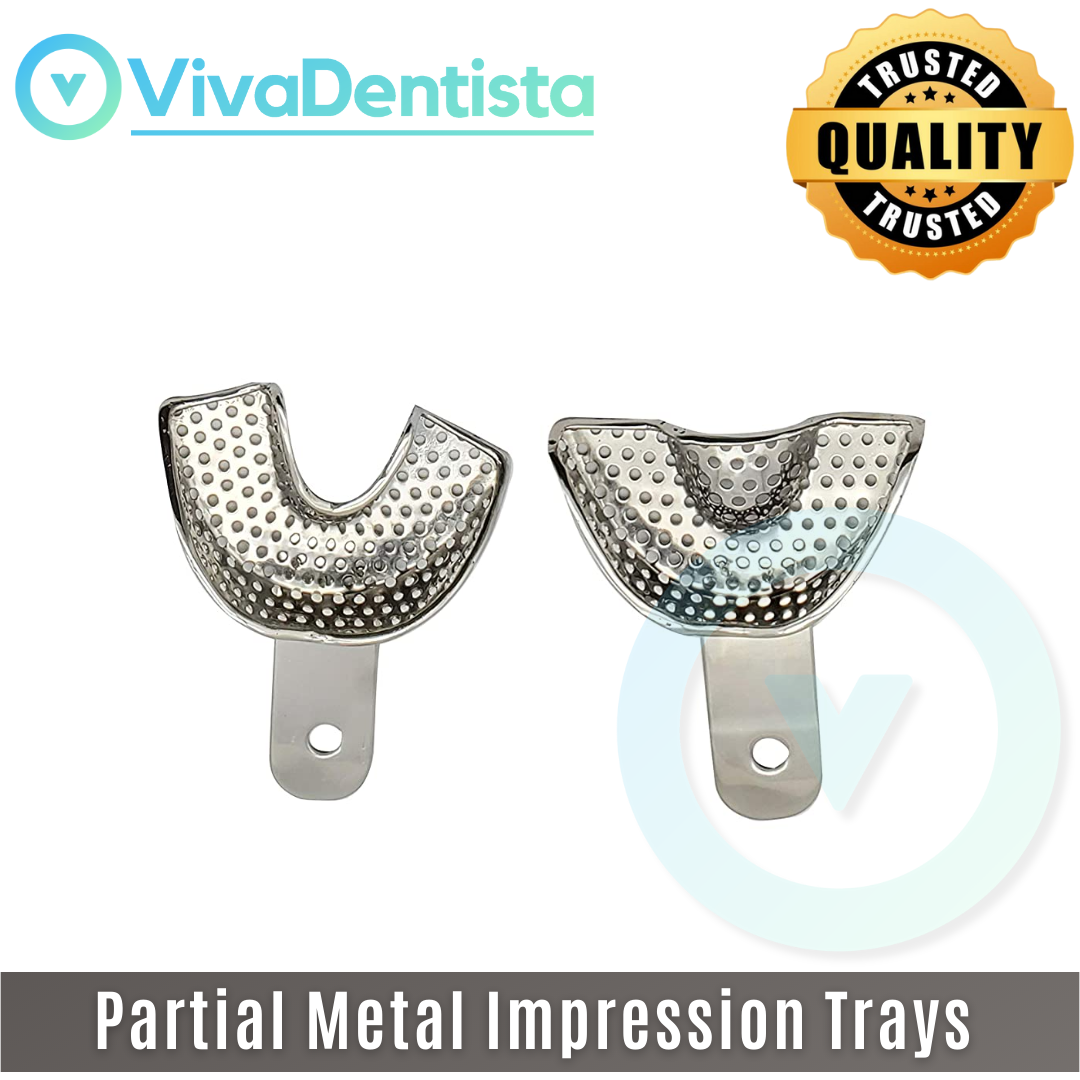 Partial Perforated Metal Impression Trays (Set of 2)
